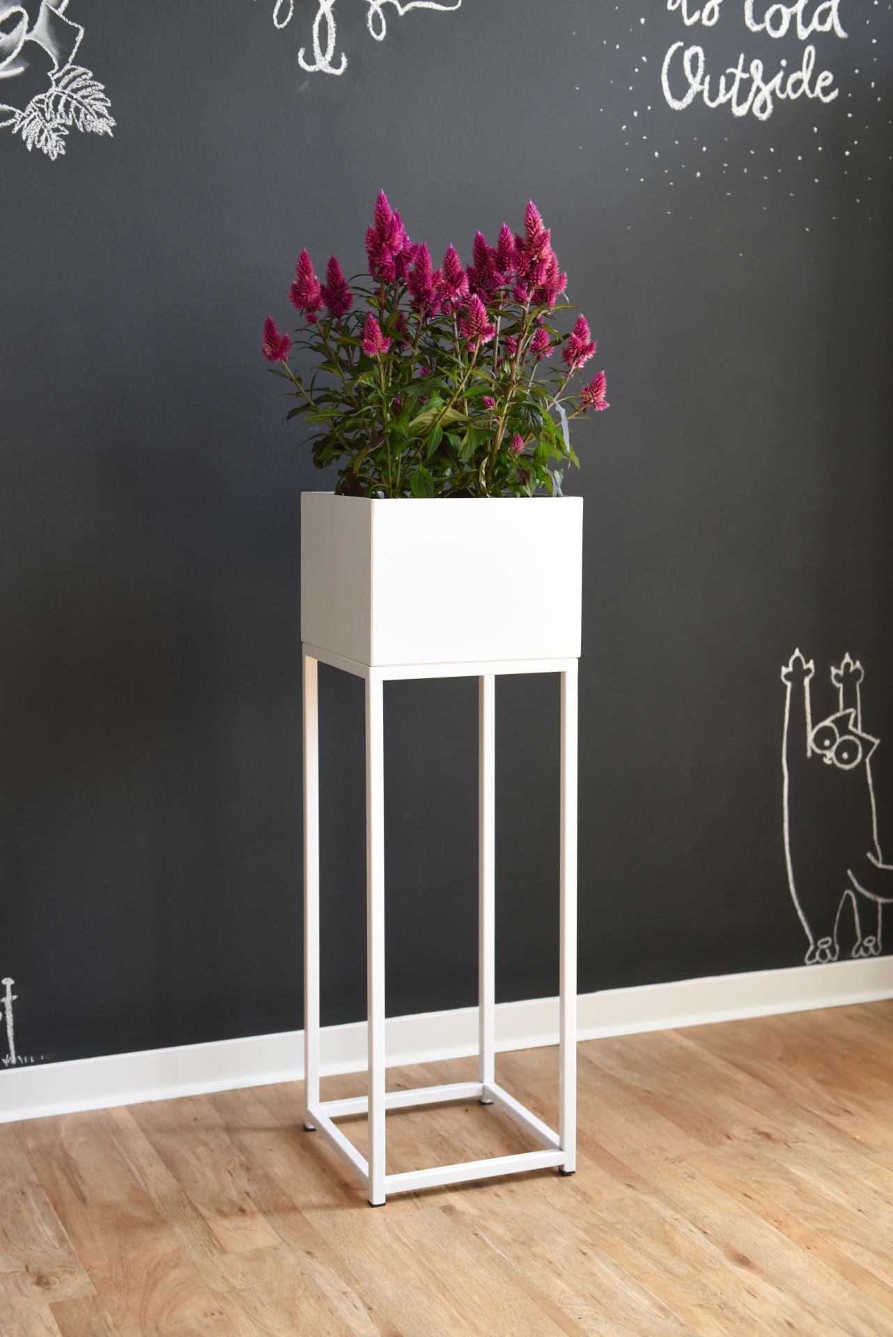 Blumentopf auf Ständer, mit Beinen ELEVATE SQUARE - Weiß Matt | 100771082525