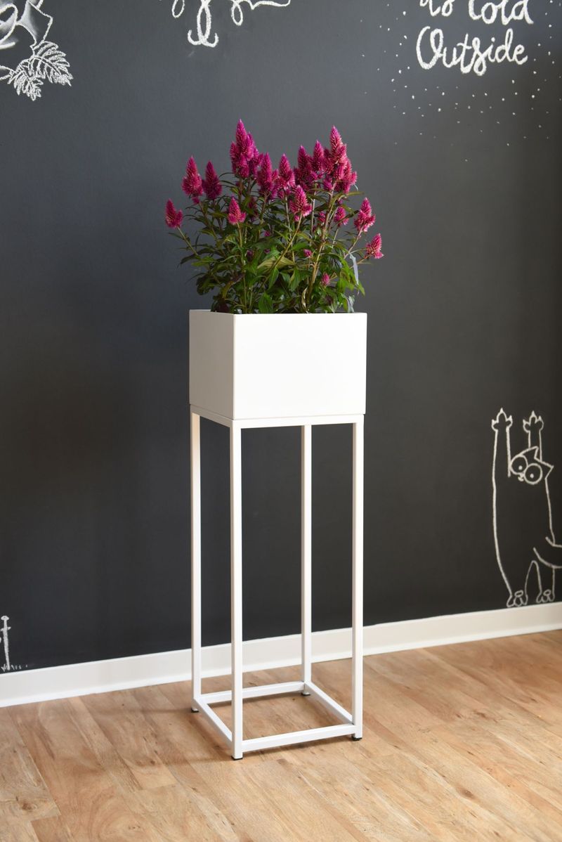 Blumentopf auf Ständer, mit Beinen ELEVATE SQUARE - Weiß Matt | 100771082525