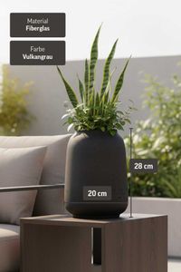 Tischvase MONTI Fiberglas 20x28 cm Anthrazit