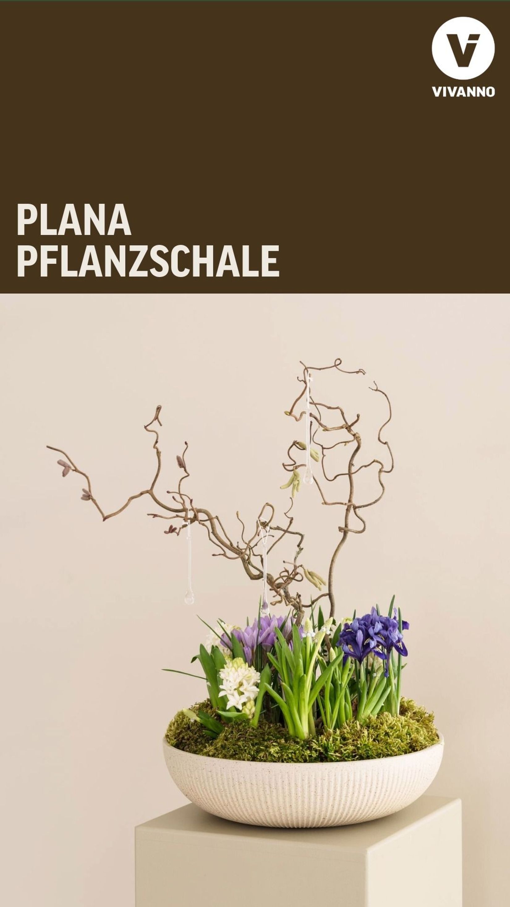 Pflanzschale Blumenschale Fiberglas PLANA Arbanerelief