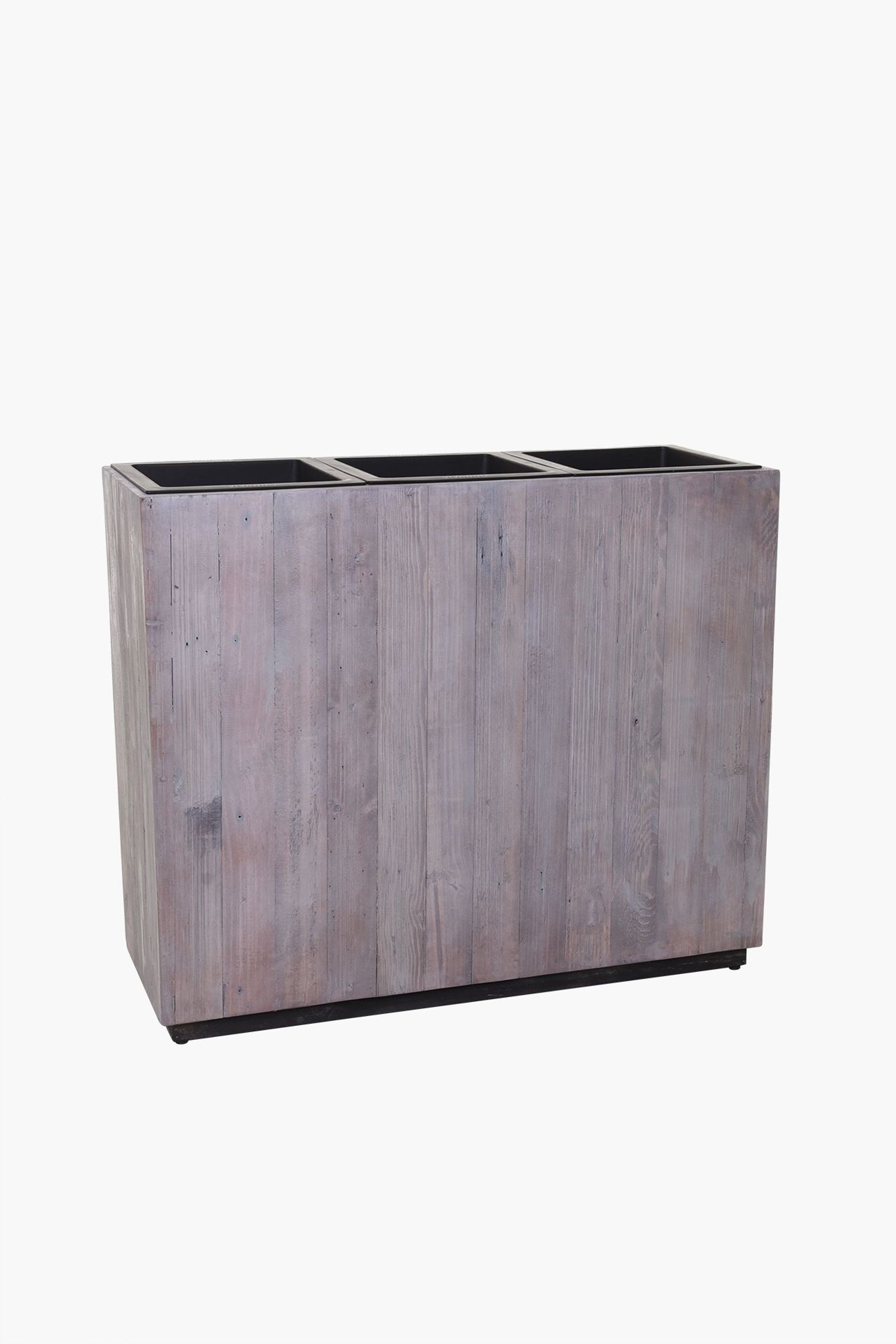 Pflanzkübel Raumteiler Recycling Holz "Elemento", Antik Weiß
