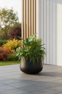 Blumentopf Pflanztopf Fiberglas GIRAR Anthrazit