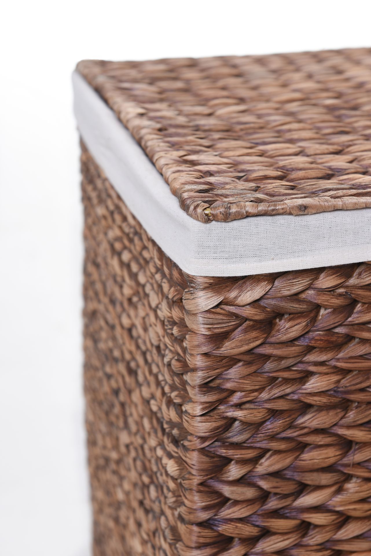 Wäschekorb Wäschesortierer Truhe Wasserhyazinthe "Divide", Waschbraun