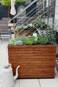 Pflanzkübel Sichtschutz Holz Akazie "Elemento" Braun