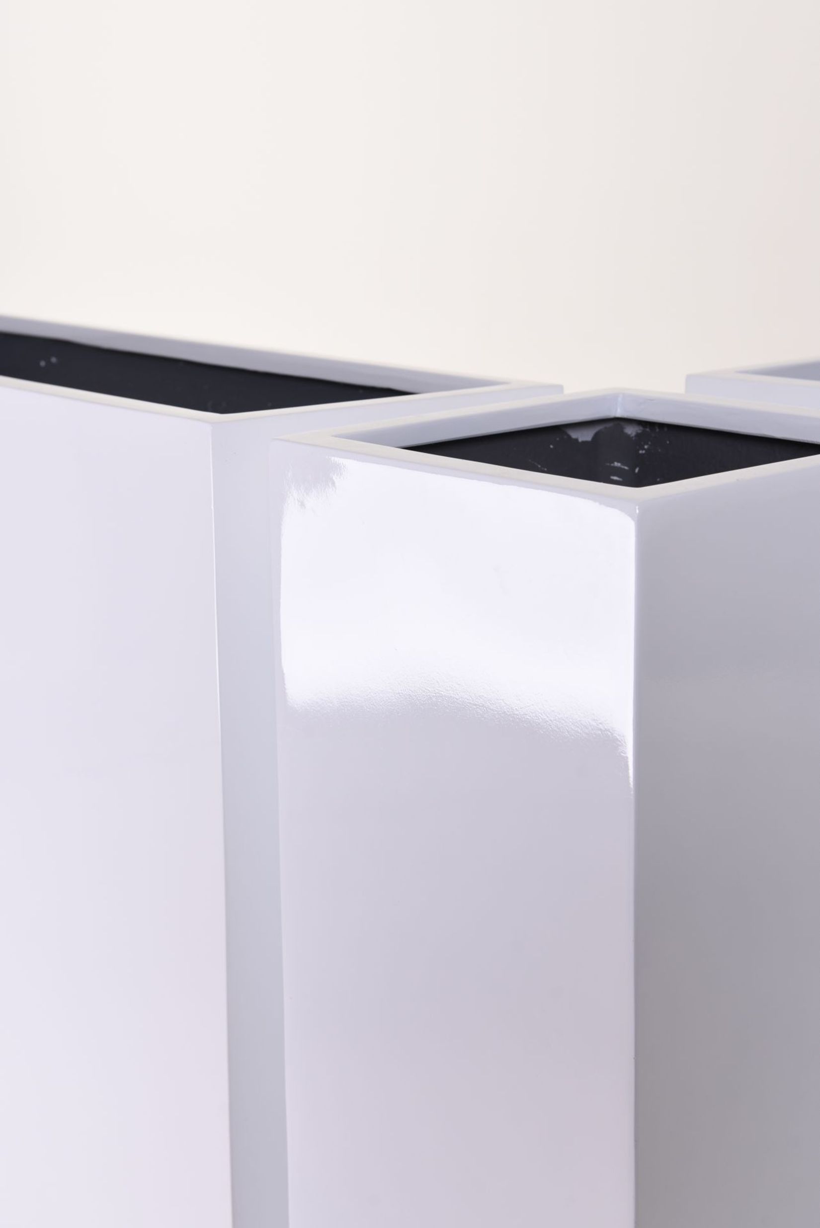 Pflanzkübel Raumteiler Eckkombination Fiberglas "Corner" 100, Weiß Hochglanz
