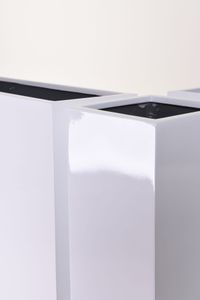Pflanzkübel Raumteiler Eckkombination Fiberglas "Corner" 100, Weiß Hochglanz