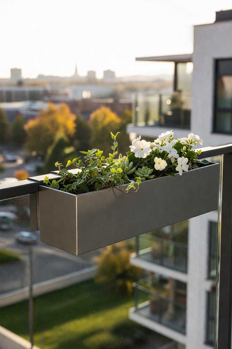 Balkonkasten Blumenkasten Edelstahl 