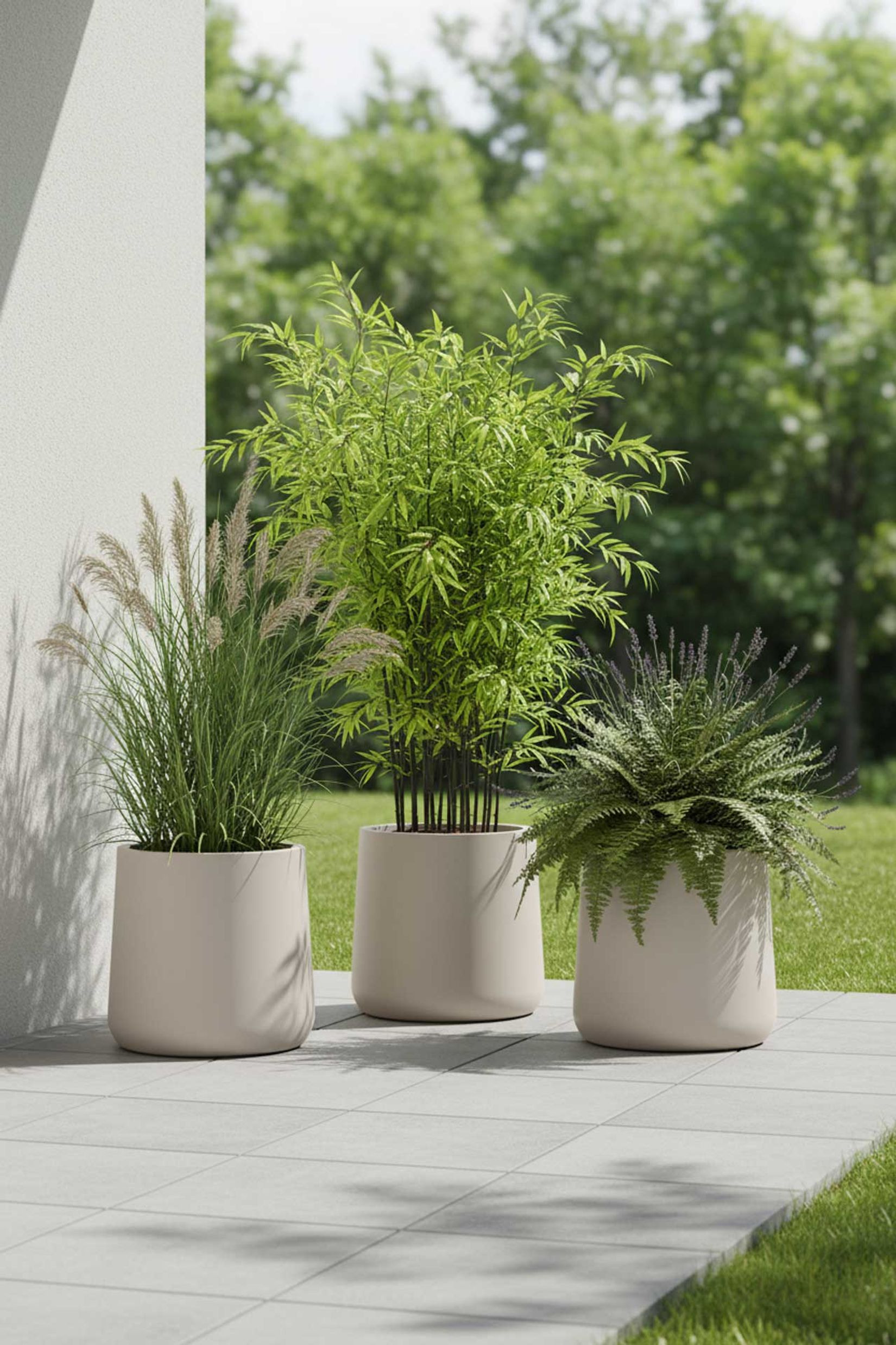 Blumenkübel Pflanzkübel fiberglas VEKRA creme Blumenkübel Pflanzkübel fiberglas VEKRA creme