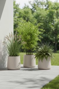 Blumenkübel Pflanzkübel fiberglas VEKRA creme Blumenkübel Pflanzkübel fiberglas VEKRA creme