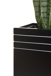 Pflanzkübel Blumenkübel exklusiv "Block" Schwarz Seidenmatt
