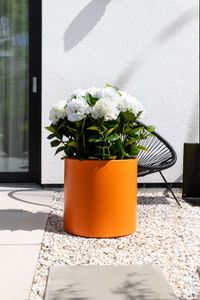 Pflanzkübel Blumentopf rund Aluminium NEW RONDO orange matt
