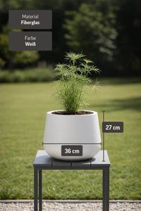 Blumentopf Pflanztopf Fiberglas GIRAR Weiß Matt