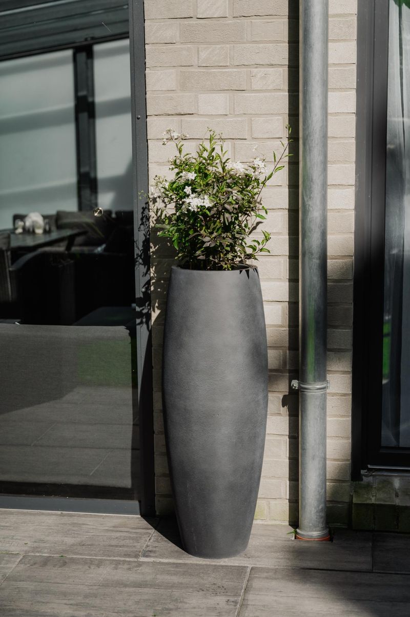 Pflanzkübel Blumenkübel Fiberglas Steinoptik MAGNUM Anthrazit | 202241211003