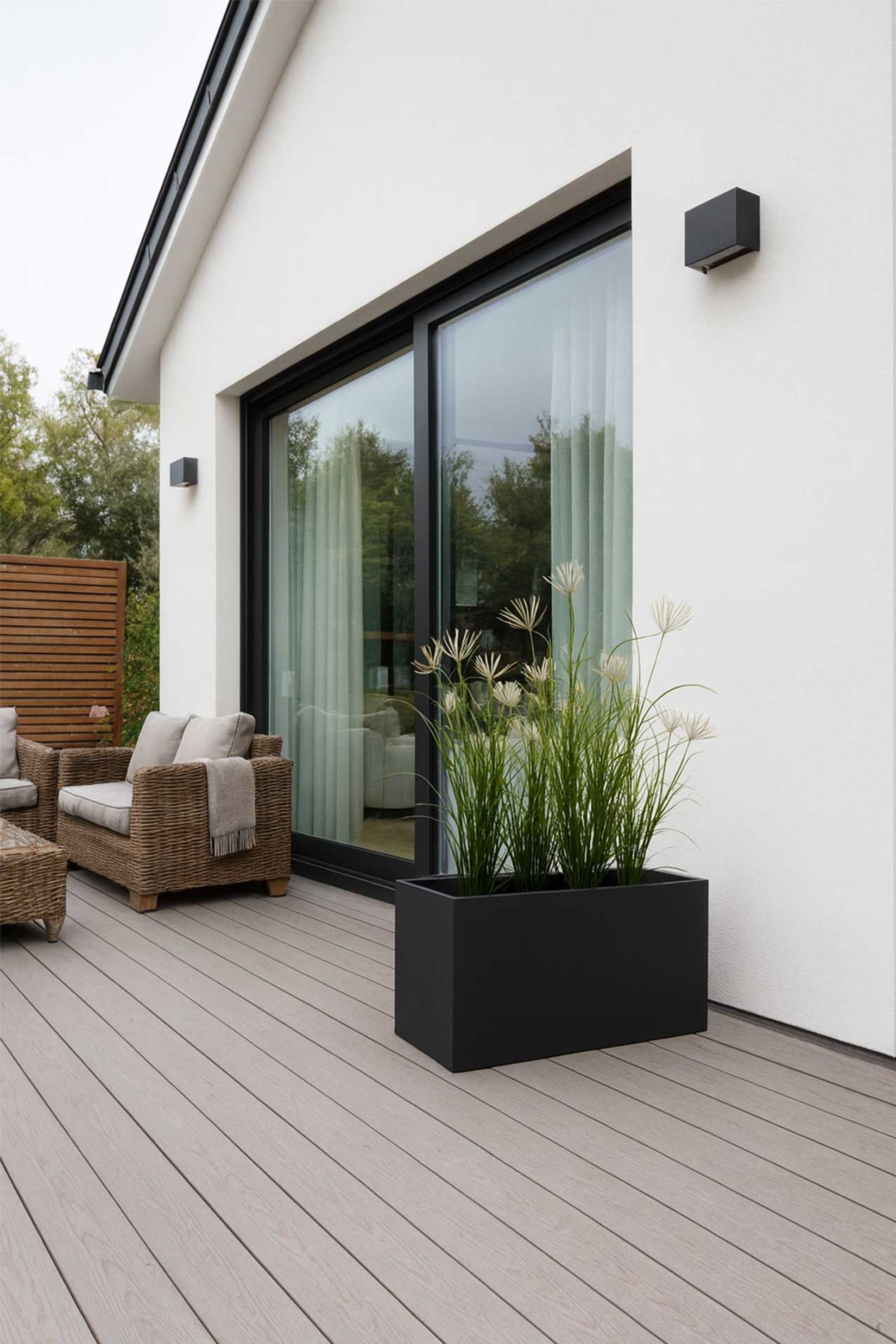 Pflanzkübel Pflanztrog Fiberglas "Maxi", Anthrazit