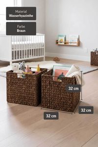 2er Set Regalkorb Schrankkorb Wasserhyazinthe "New Asia", Braun