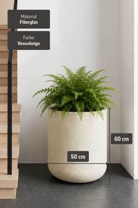 Blumentopf CHICO Fiberglas 50x60 cm Beige