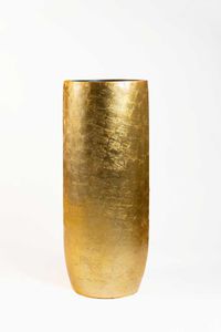 Pflanzgefäß Bodenvase SOLERIO Fiberglas Gold Hochglanz