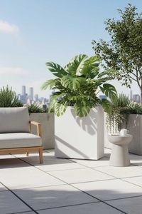 Raumteiler mit Rollen pulverbeschichteter Edelstahl "Elemento", Creme Weiß