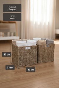 2er Set Regalkorb Schrankkorb Seegras "Segra", Natur