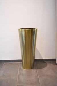 Exklusiver Pflanzkübel Blumenkübel RONDO CLASSICO Fiberglas - Gold Metallic