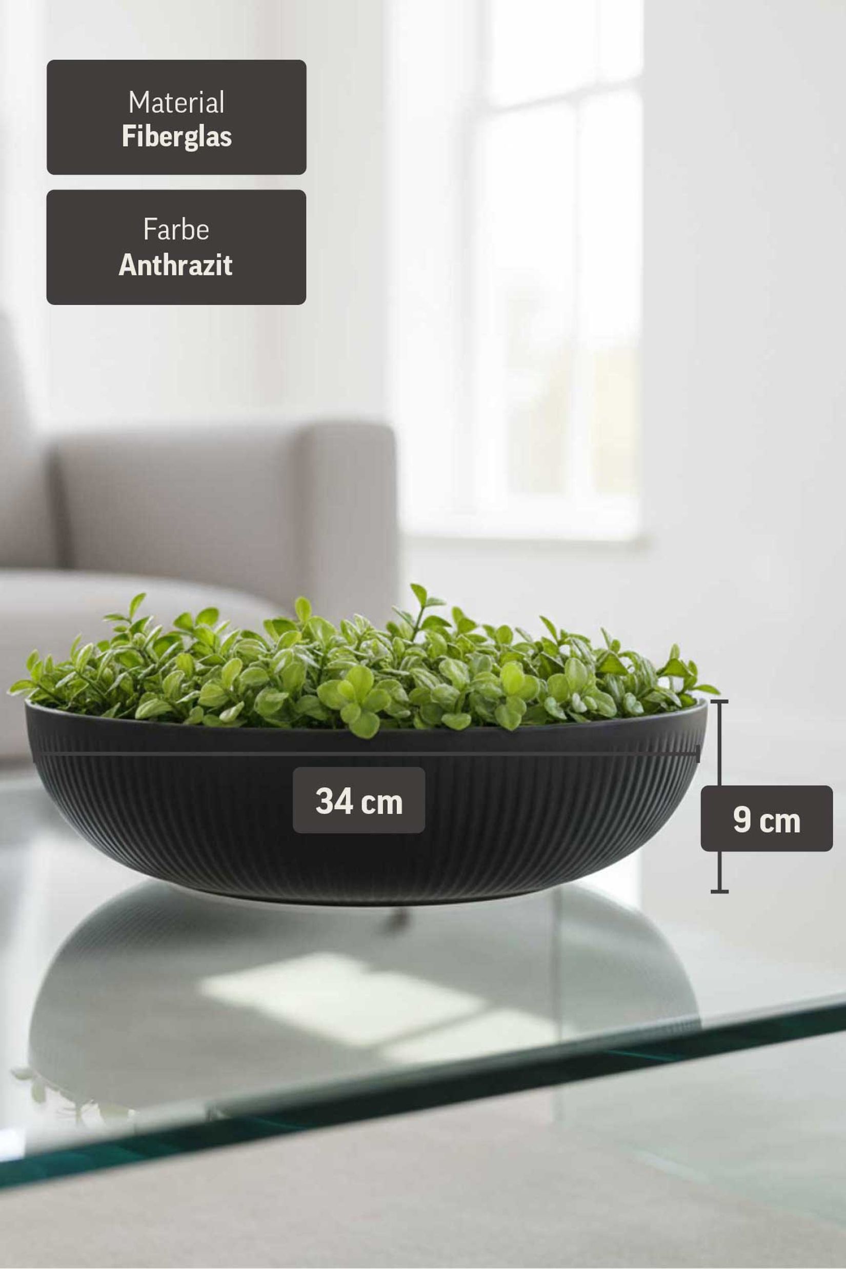 Pflanzschale Blumenschale Fiberglas PLANA Skandianthrazit