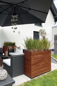 Pflanzkübel Sichtschutz Holz Akazie "Elemento" Braun