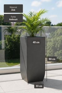 Pflanzkübel Blumenkübel Zink "Linea", Anthrazit