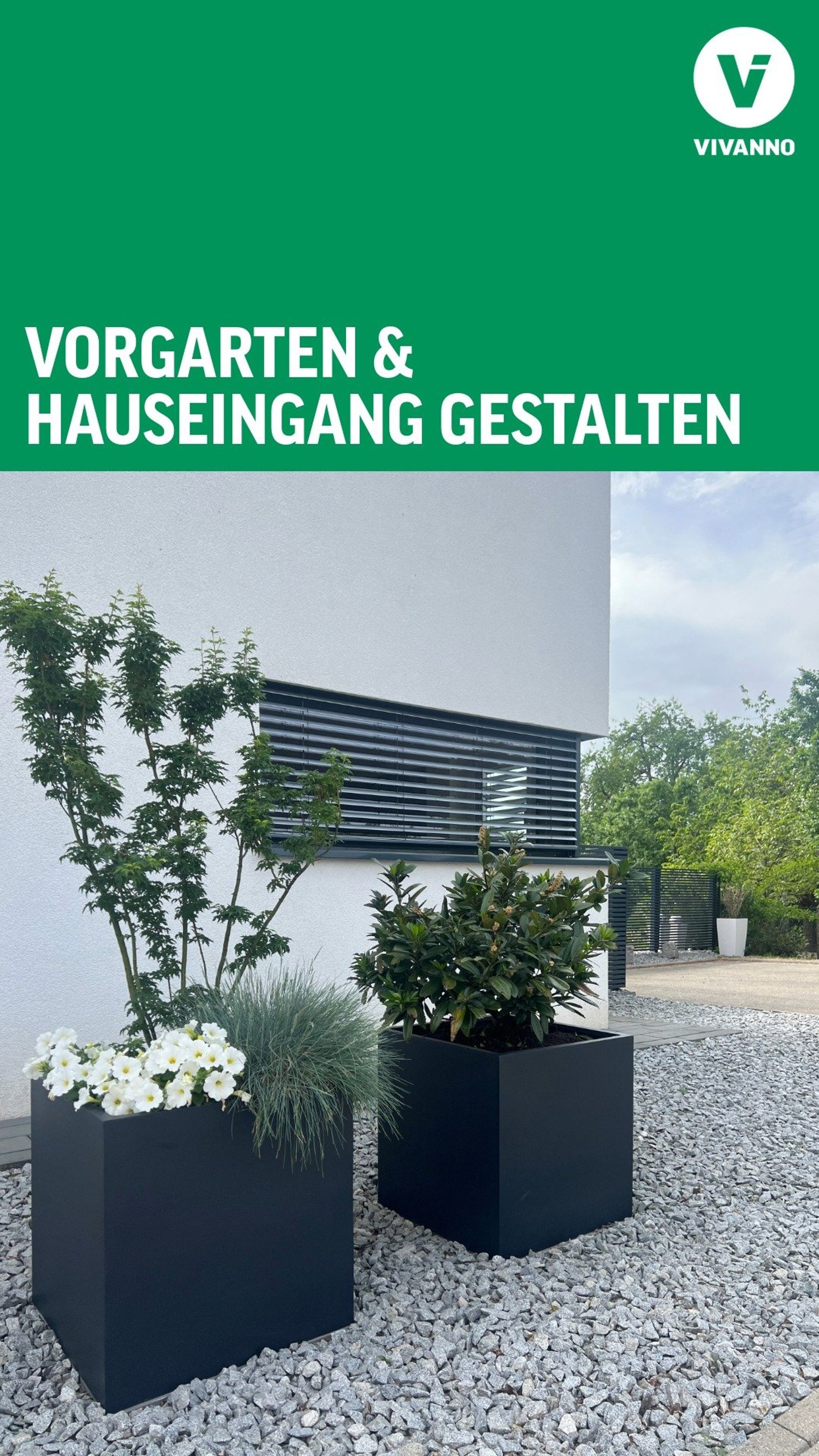 Vorgarten und Hauseingang gestalten Pflanzkübel Garten