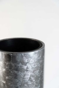 Pflanzgefäß Bodenvase SOLERIO Fiberglas Silber Hochglanz