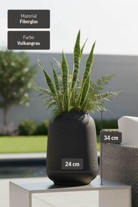 Tischvase MONTI Fiberglas 24x34 cm Anthrazit Tischvase MONTI Fiberglas 24x34 cm Anthrazit