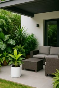 Pflanztopf Pflanzkübel Fiberglas ESTRA weiß matt