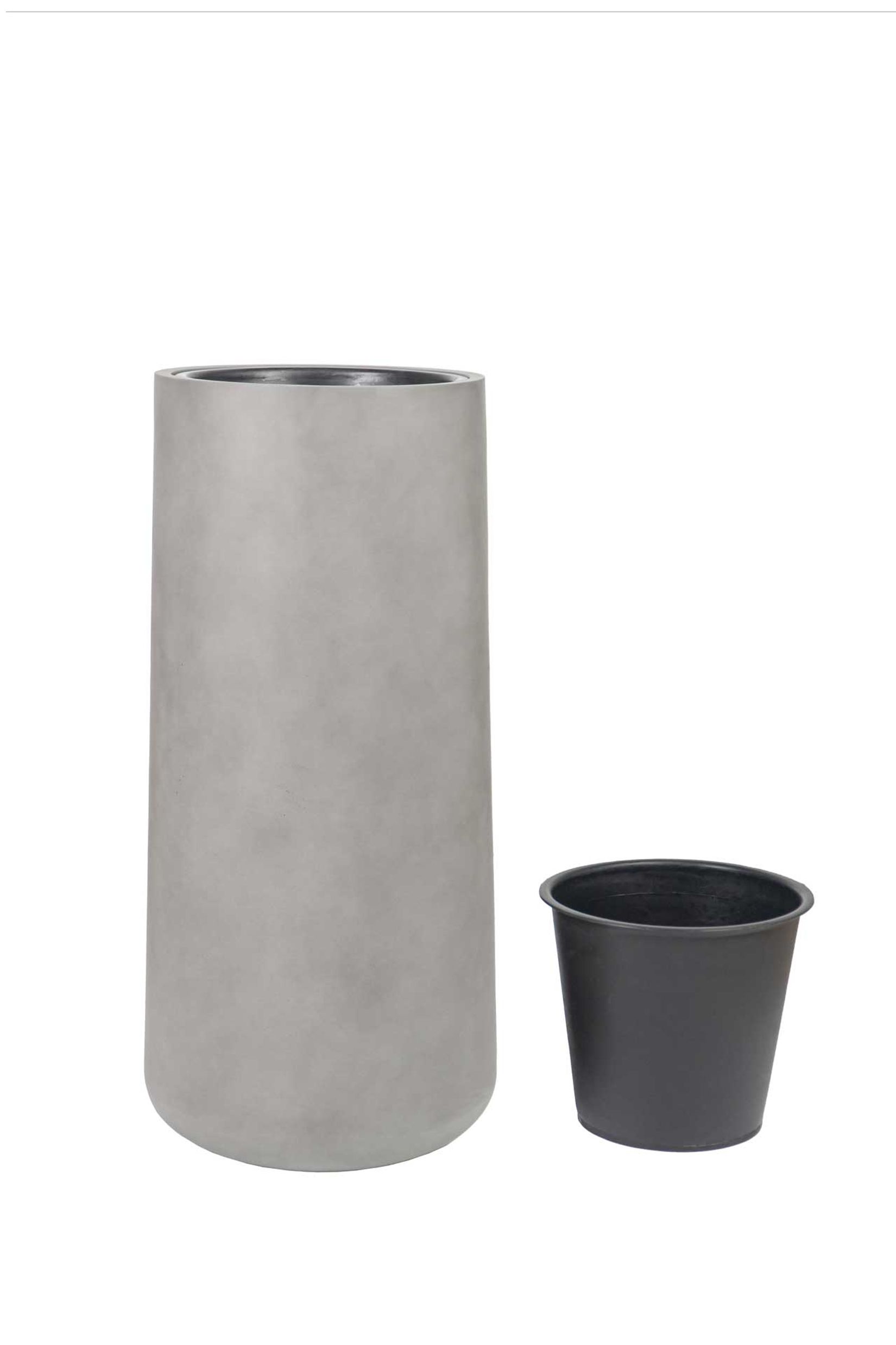 Pflanzkübel EKZITA Fiberglas 38x80 cm Grau Pflanzkübel EKZITA Fiberglas 38x80 cm Grau