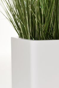 Pflanzkübel Blumenkübel Fiberglas Weiß Matt BLOCK ROUND 40 cm