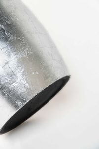 Pflanzgefäß Bodenvase SOLERIO Fiberglas Silber Hochglanz