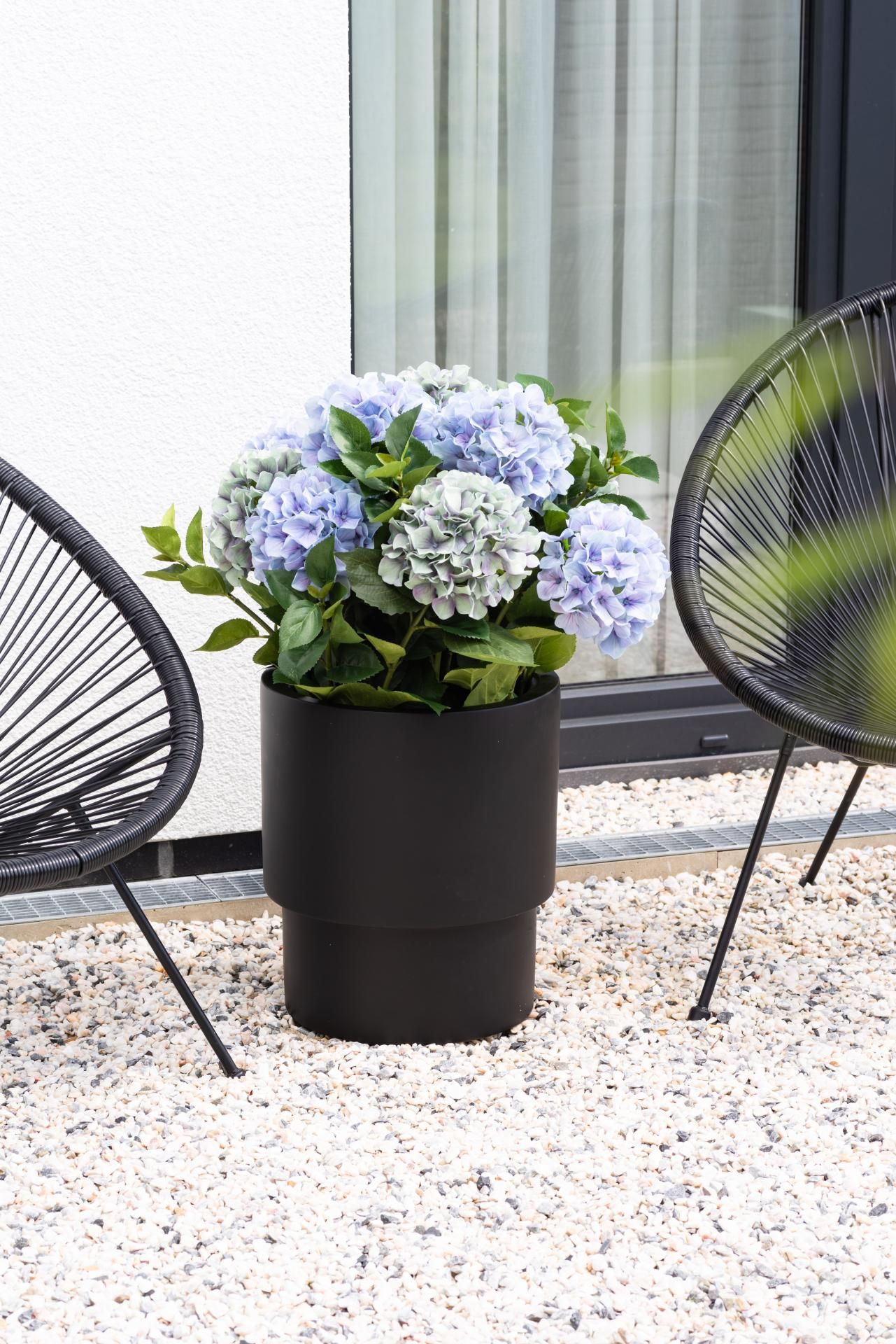 Blumentopf Pflanzkübel Fiberglas ESCADA Schwarz Matt | 35x40 cm | 15400110340
