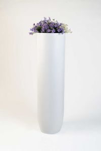 Pflanzgefäß Bodenvase SOLERIO Fiberglas Weiß Matt