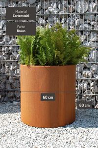 Pflanzkübel Blumenkübel Cortenstahl "New Rondo", Rostbraun