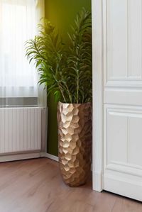 Pflanzkübel Bodenvase Fiberglas AMOLAR Bronze Metallic