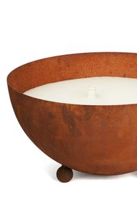 Schale mit Kerze Cortenstahl Halbkugel SOPLAR