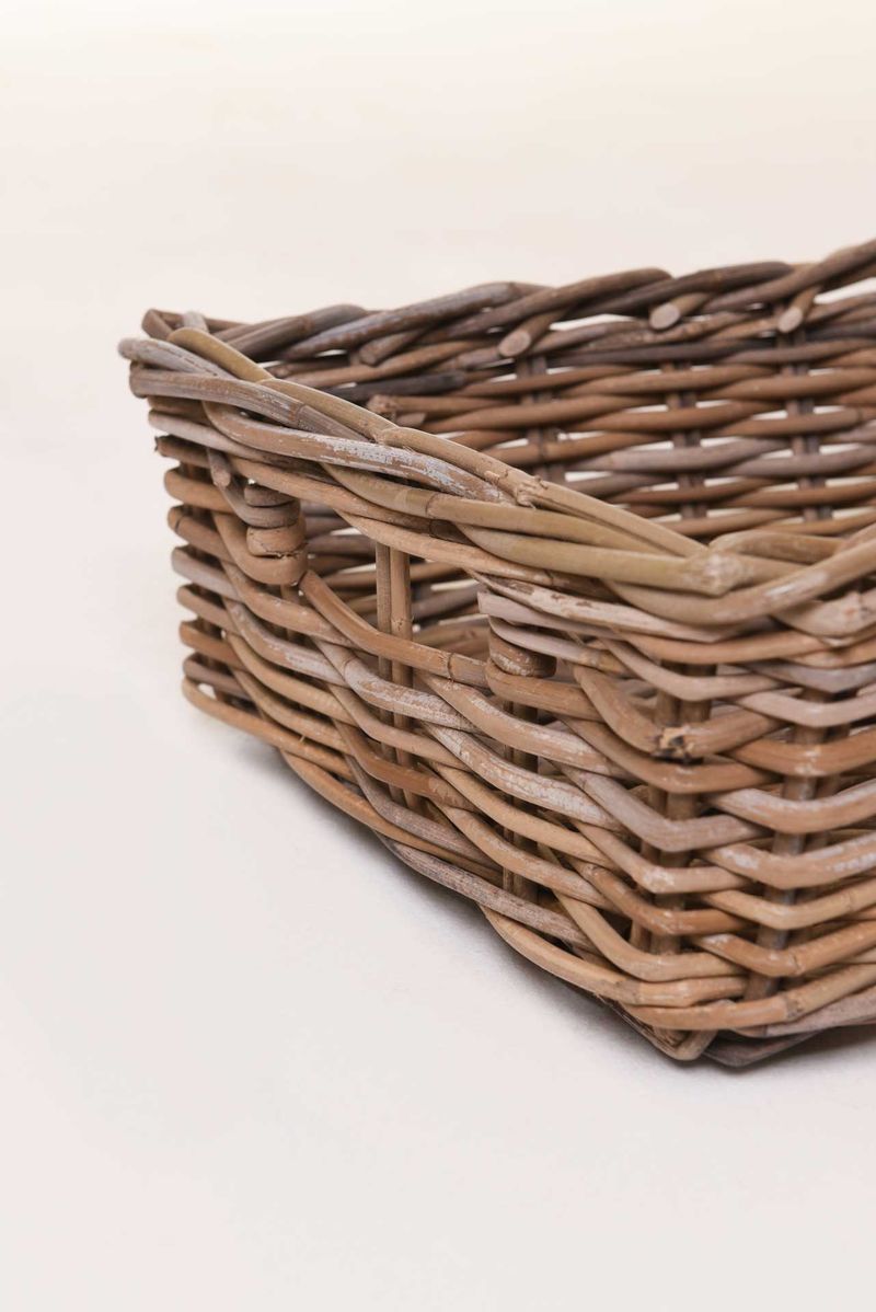 Tablett Dekokorb Rattan TACA Grau Natur | 90041810145