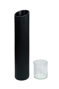 Windlichtsäule CANDRA Fiberglas 22x111 cm Schwarz