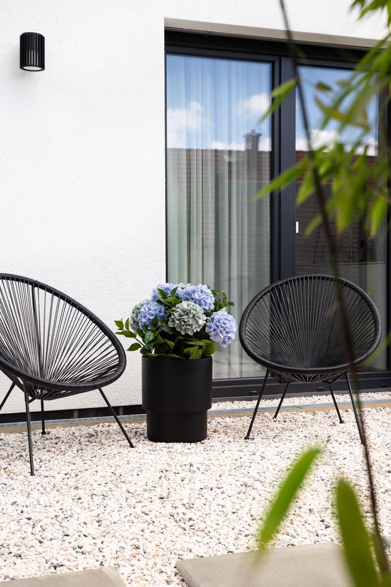 Blumentopf Pflanzkübel Fiberglas ESCADA Schwarz Matt | 35x40 cm | 15400110340