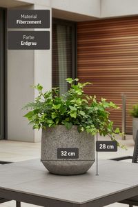 Pflanzkübel Blumentopf Fiberzement SASSO Erdgrau