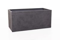 Pflanzkübel Pflanztrog Fiberglas "Maxi", Grau Gestreift