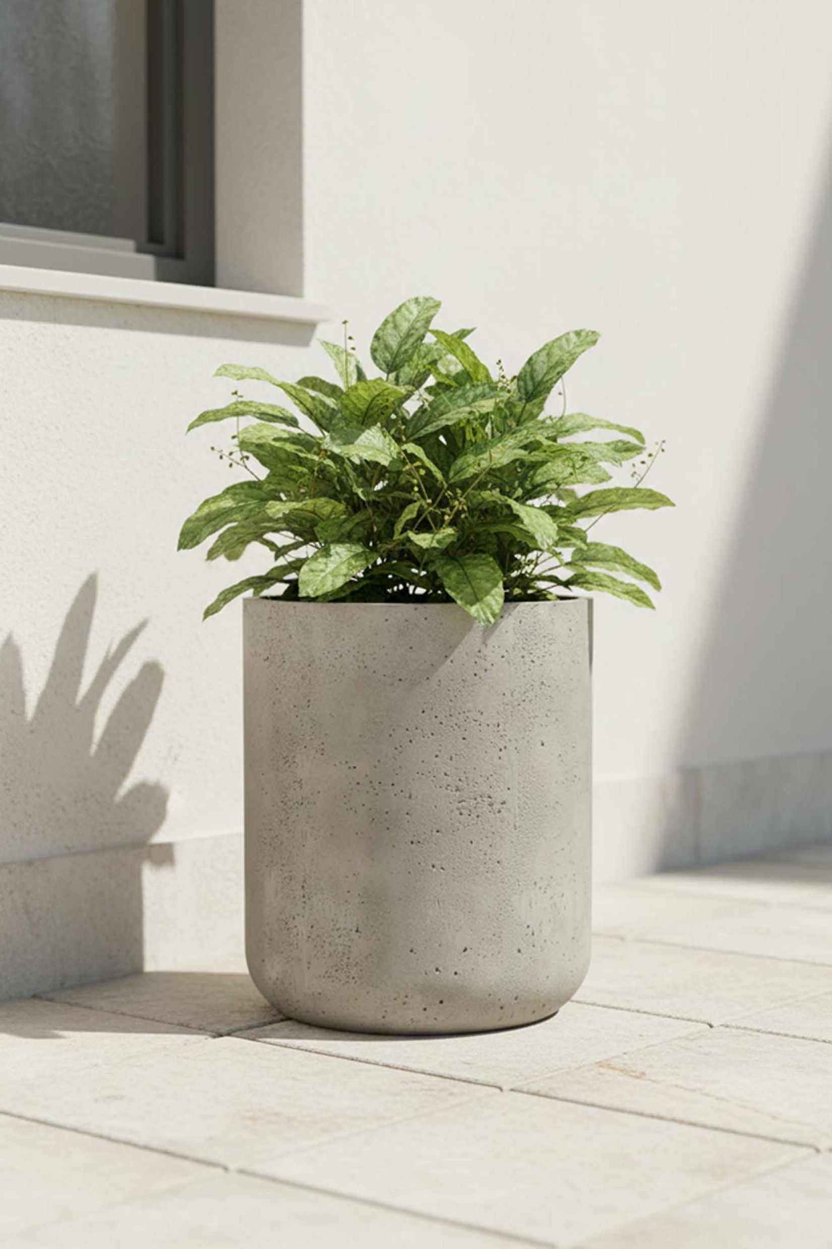 Blumentopf Pflanztopf Fiberglas CHICO Vesuvgrau