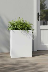 Pflanzkübel Raumteiler Fiberglas "Elemento", Weiß Matt