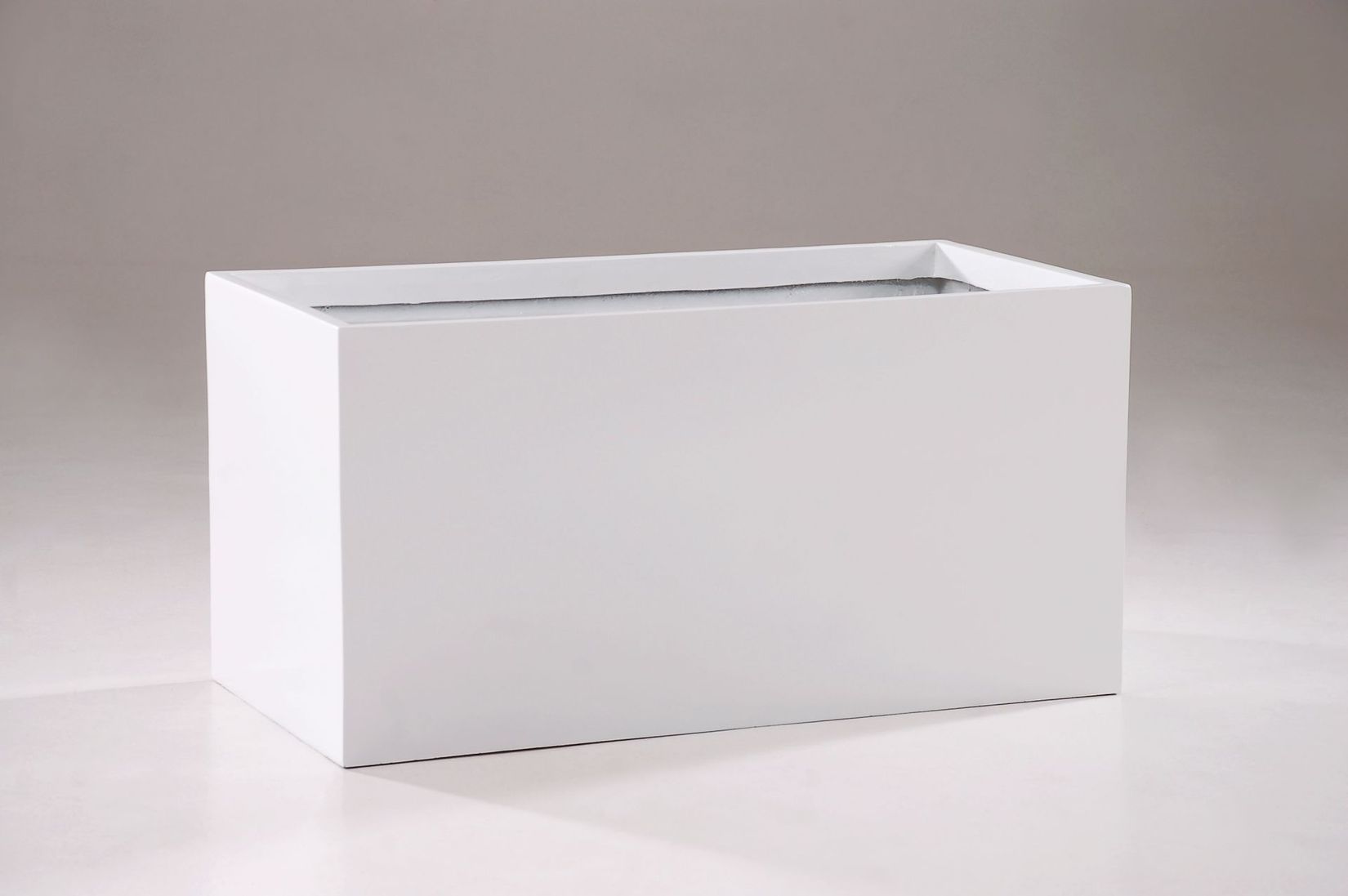Pflanzkübel Pflanztrog Fiberglas "Maxi", Weiß Hochglanz