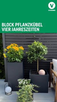 Block Pflanzkübel vier Jahreszeiten Bepflanzung