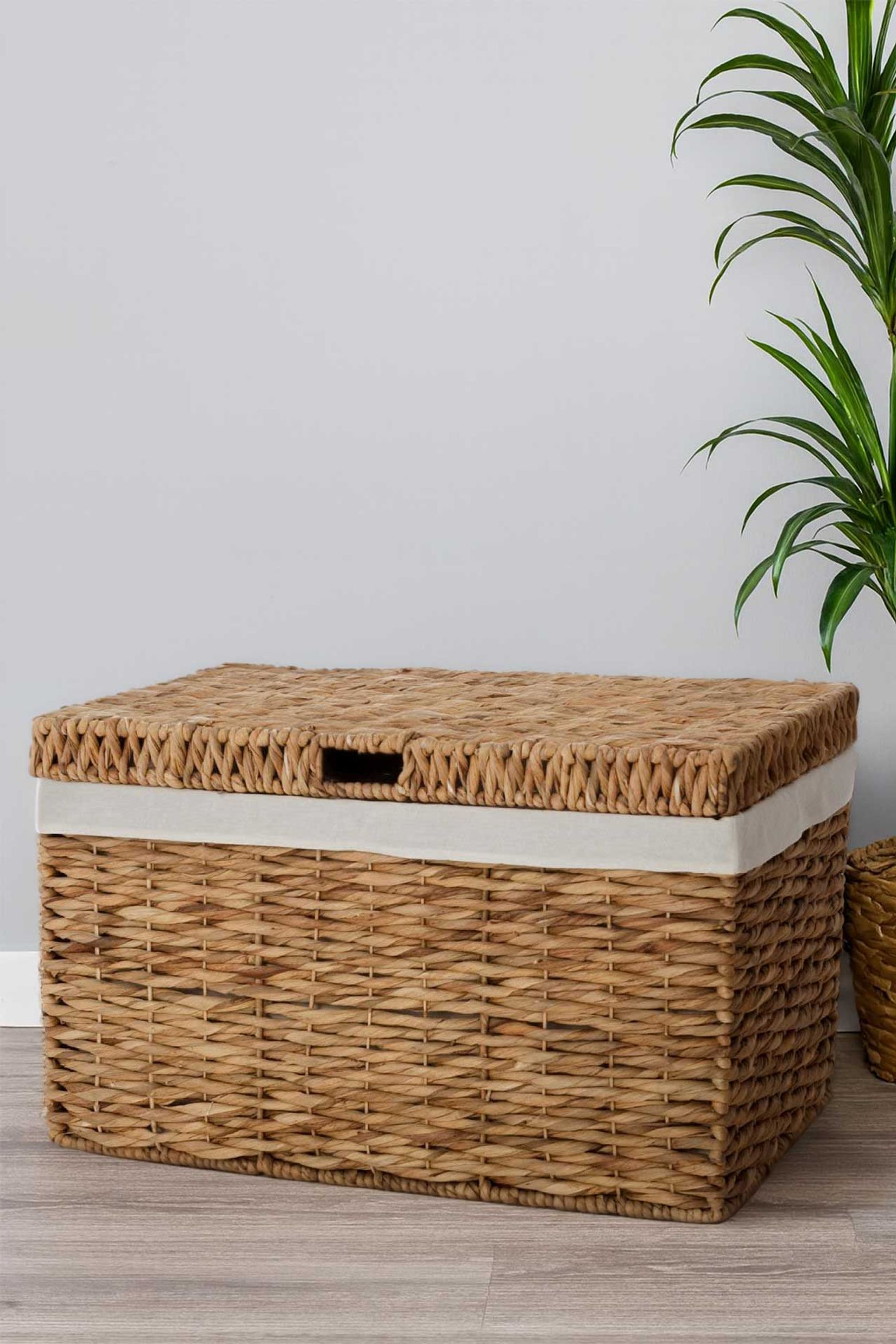 Wäschetruhe Wäschekorb Truhe Wasserhyazinthe "Wanda", Natur