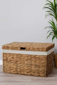 Wäschetruhe Wäschekorb Truhe Wasserhyazinthe "Wanda", Natur